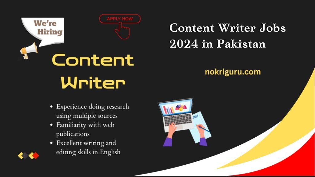 Content Writer Jobs 2024 in Pakistan